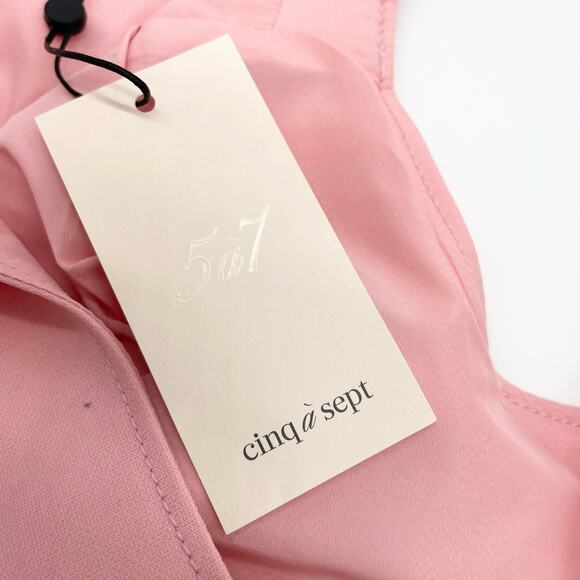 Cinq À Sept Womens Sharon Dress 8 Pink Asymmetrical Party Date Night Glam HOCO - Picture 11 of 14